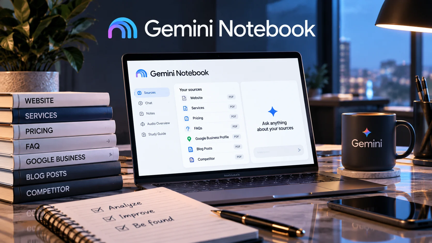 25 prompts for Gemini Notebook: sit the exam AI already gives you, with the door closed